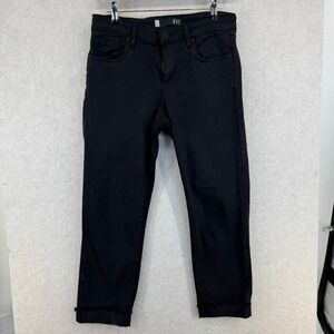 KUT From The Kloth Womens Size 6 Black Amy Skinny Crop Jeans Frayed Hem Size 6